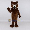 Custom Dark Brown and White Bear Mascot Costume Adult Full Body Suit for School Events