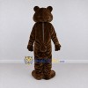 Custom Dark Brown and White Bear Mascot Costume Adult Full Body Suit for School Events