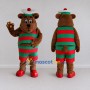Custom Brown Red and Green Sailor Bear Mascot Costume Adult Full Body Suit for Nautical Events