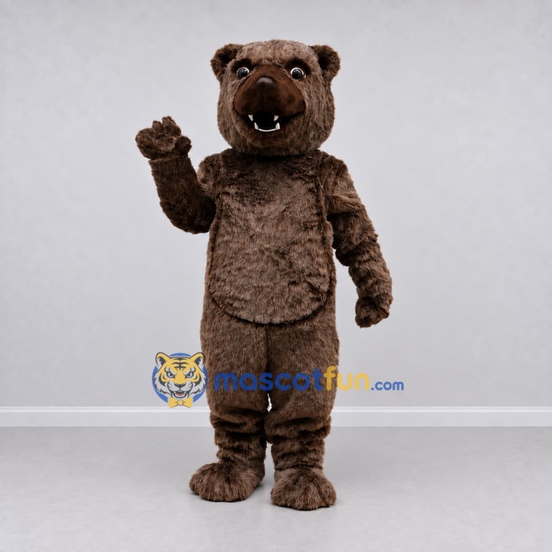 Custom Dark Brown Bear Mascot Costume Adult Full Body Suit for Wildlife Events