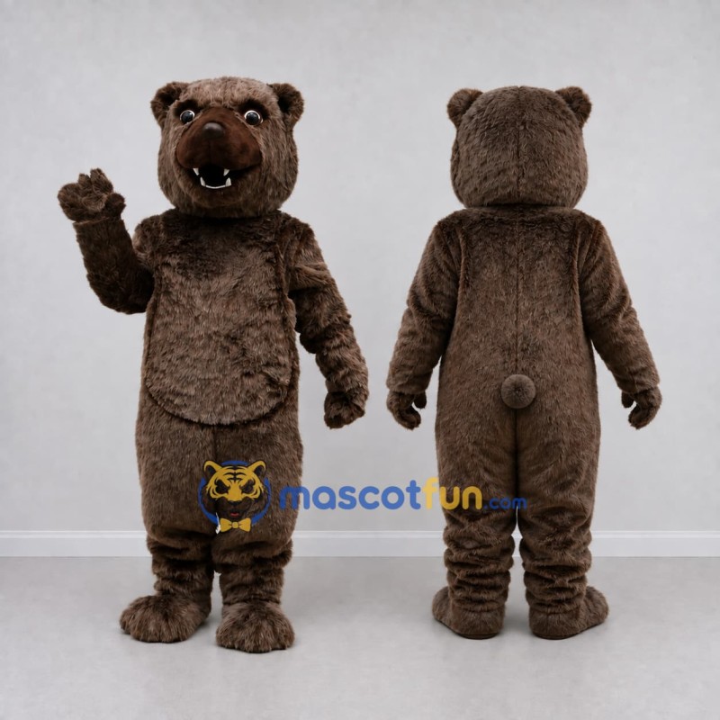 Custom Dark Brown Bear Mascot Costume Adult Full Body Suit for Wildlife Events