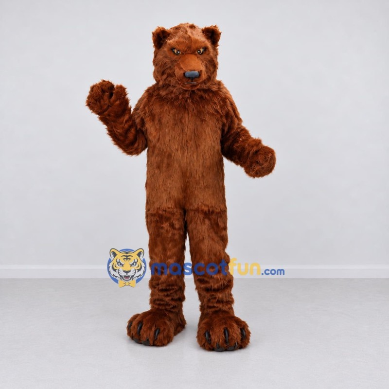 Custom Reddish Brown Bear Mascot Costume Adult Full Body Suit for Wildlife Events Custom Reddish Brown Bear Mascot Costume Adult Full Body Suit for Wildlife Events