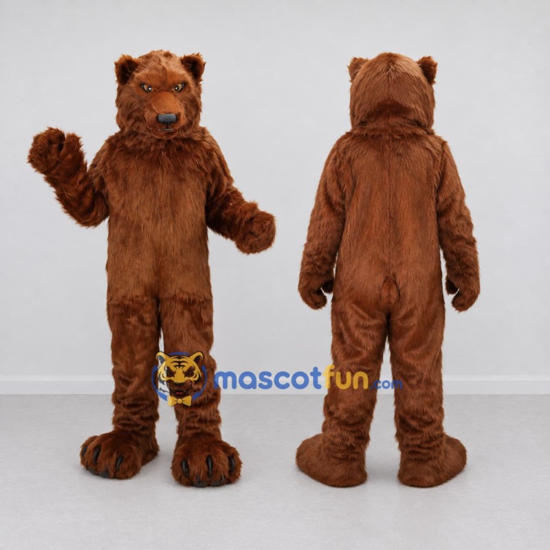 Custom Reddish Brown Bear Mascot Costume Adult Full Body Suit for Wildlife Events Custom Reddish Brown Bear Mascot Costume Adult Full Body Suit for Wildlife Events