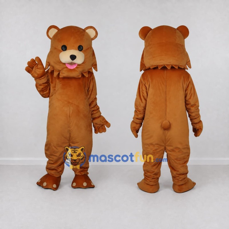 Custom Orange Brown Bear Mascot Costume Adult Full Body Suit for Children's Events Custom Orange Brown Bear Mascot Costume Adult Full Body Suit for Children's Events