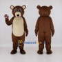 Custom Brown and Cream Bear Mascot Costume Adult Full Body Suit for Children's Events