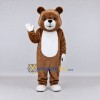 Custom Brown and White Bear Mascot Costume Adult Full Body Suit for School Events Custom Brown and White Bear Mascot Costume Adult Full Body Suit for School Events