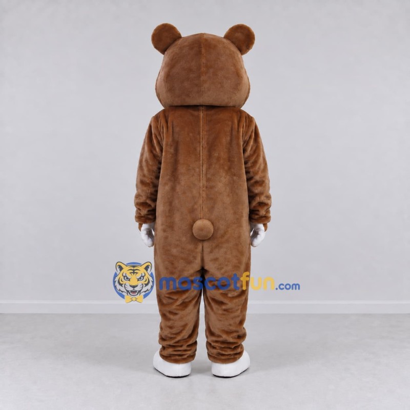 Custom Brown and White Bear Mascot Costume Adult Full Body Suit for School Events Custom Brown and White Bear Mascot Costume Adult Full Body Suit for School Events