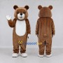 Custom Brown and White Bear Mascot Costume Adult Full Body Suit for School Events
