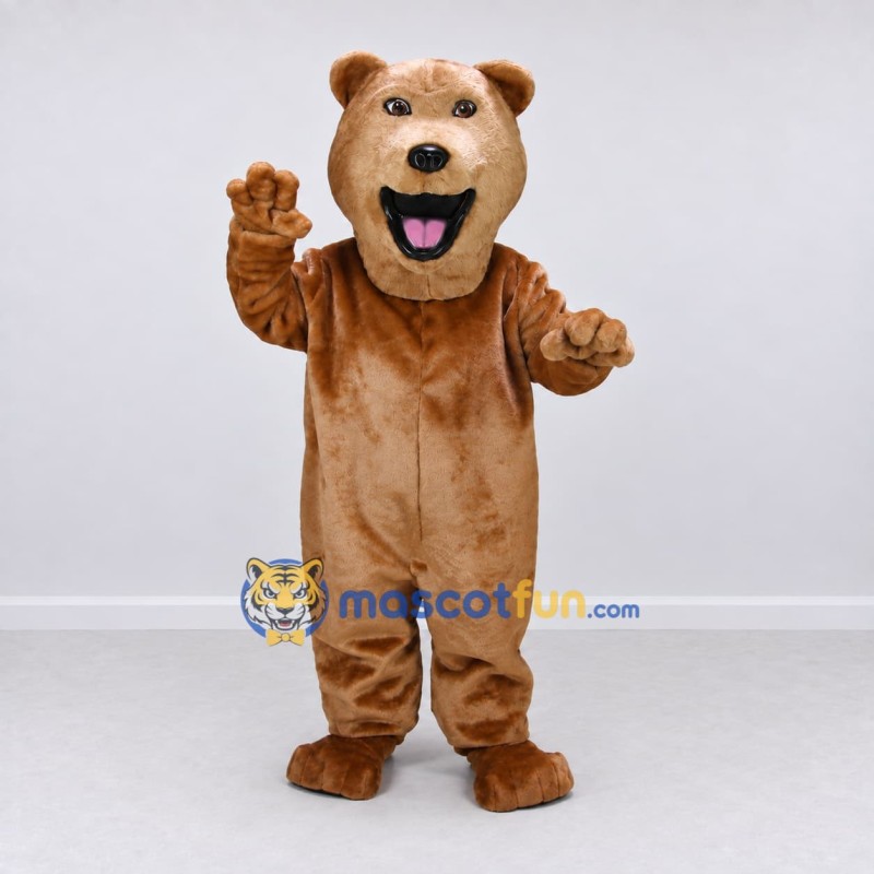 Custom Light Brown Bear Mascot Costume Adult Full Body Suit for Children's Events Custom Light Brown Bear Mascot Costume Adult Full Body Suit for Children's Events