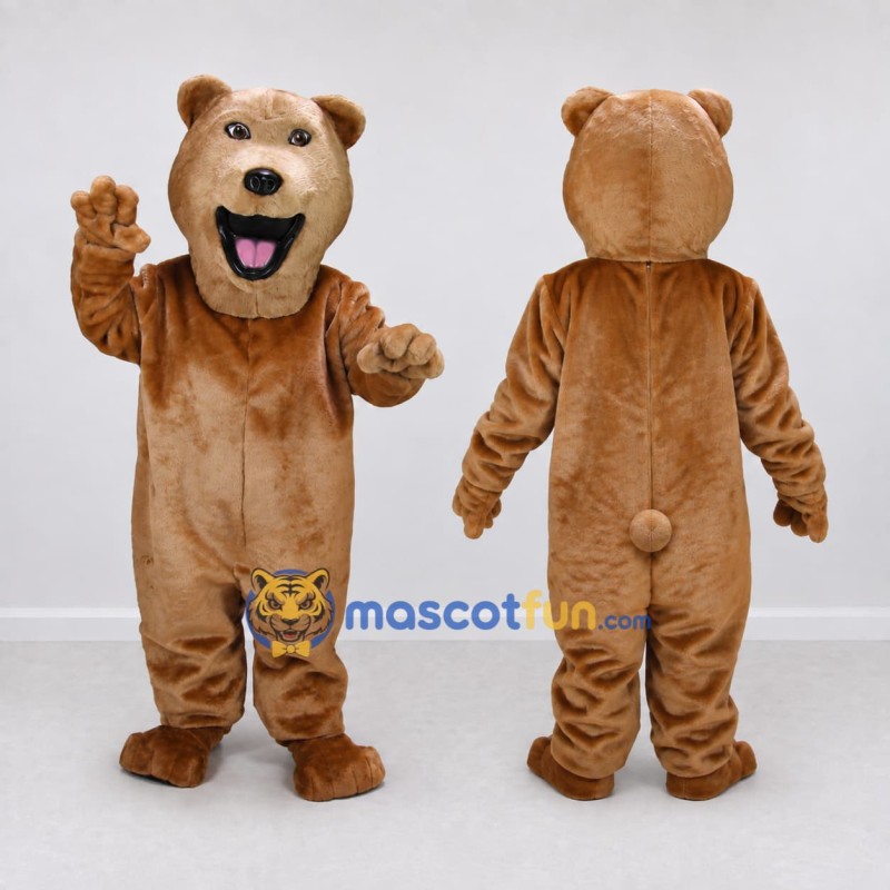 Custom Light Brown Bear Mascot Costume Adult Full Body Suit for Children's Events Custom Light Brown Bear Mascot Costume Adult Full Body Suit for Children's Events