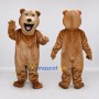 Custom Light Brown Bear Mascot Costume Adult Full Body Suit for Children's Events