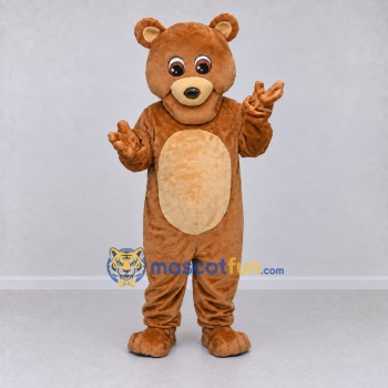 Custom Brown and Tan Teddy Bear Mascot Costume Adult Full Body Suit for Children's Events