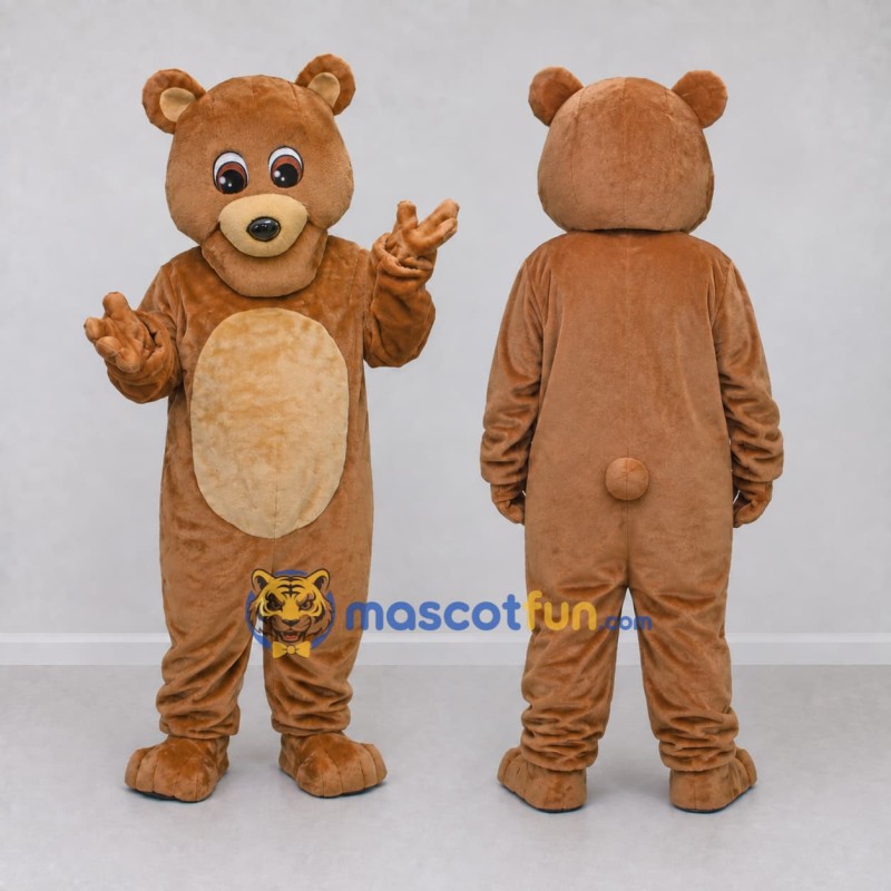 Custom Brown and Tan Teddy Bear Mascot Costume Adult Full Body Suit for Children's Events Custom Brown and Tan Teddy Bear Mascot Costume Adult Full Body Suit for Children's Events