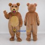 Custom Brown and Tan Bear Mascot Costume Adult Full Body Suit for School Events