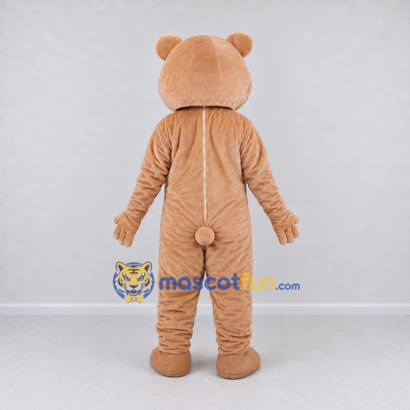 Custom Tan and Cream Teddy Bear Mascot Costume Adult Full Body Suit for Children's Events