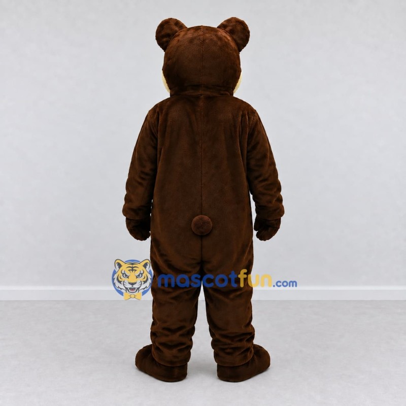 Custom Dark Brown and Cream Teddy Bear Mascot Costume Adult Full Body Suit for Children's Events Custom Dark Brown and Cream Teddy Bear Mascot Costume Adult Full Body Suit for Children's Events