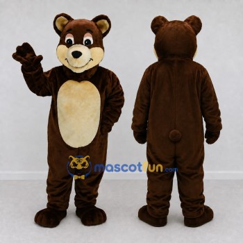 Custom Dark Brown and Cream Teddy Bear Mascot Costume Adult Full Body Suit for Children's Events