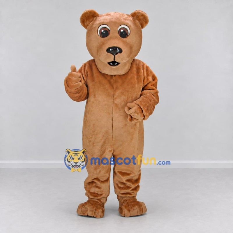 Custom Light Brown Bear Mascot Costume Adult Full Body Suit for School Events