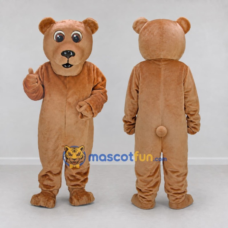 Custom Light Brown Bear Mascot Costume Adult Full Body Suit for School Events