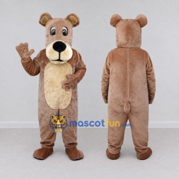 Custom Light Brown and Cream Dog Mascot Costume Adult Full Body Suit for Children's Events