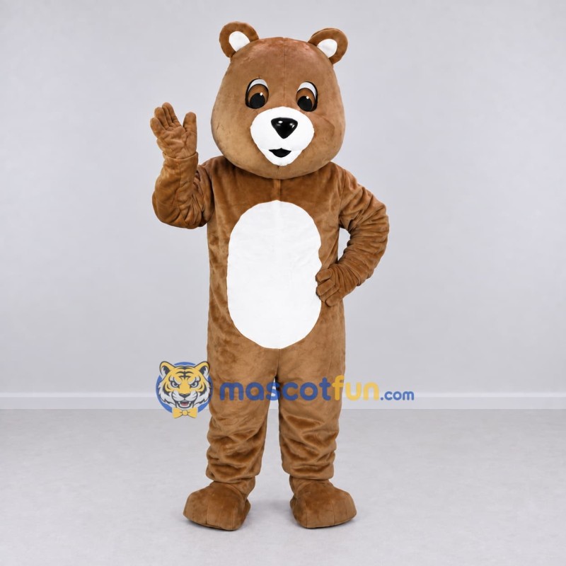 Custom Brown and White Teddy Bear Mascot Costume Adult Full Body Suit for Children's Events Custom Brown and White Teddy Bear Mascot Costume Adult Full Body Suit for Children's Events