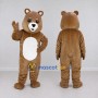 Custom Brown and White Teddy Bear Mascot Costume Adult Full Body Suit for Children's Events