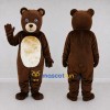 Custom Dark Brown and Cream Teddy Bear Mascot Costume Adult Full Body Suit for School Events