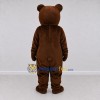 Custom Dark Brown and Cream Teddy Bear Mascot Costume Adult Full Body Suit for School Events
