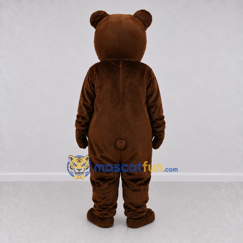 Custom Dark Brown and Cream Teddy Bear Mascot Costume Adult Full Body Suit for School Events