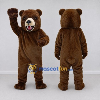 Custom Brown and White Bear Mascot Costume Adult Full Body Suit for Sports Events