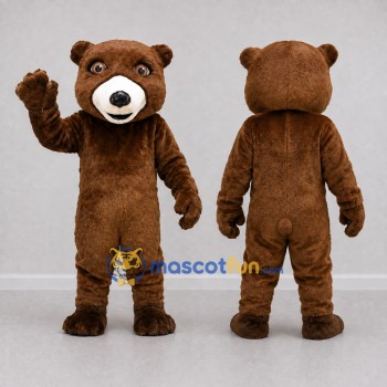 Custom Brown and White Bear Mascot Costume Adult Full Body Suit for Wildlife Events