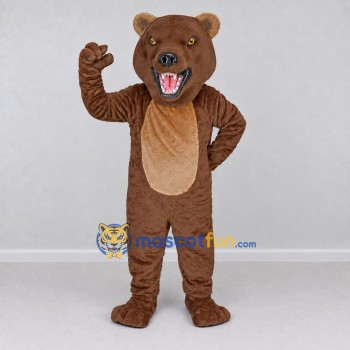 Custom Brown and Tan Bear Mascot Costume Adult Full Body Suit for Sports Events
