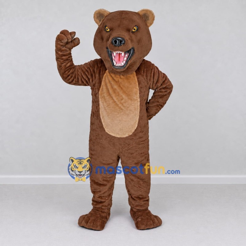 Custom Brown and Tan Bear Mascot Costume Adult Full Body Suit for Sports Events Custom Brown and Tan Bear Mascot Costume Adult Full Body Suit for Sports Events