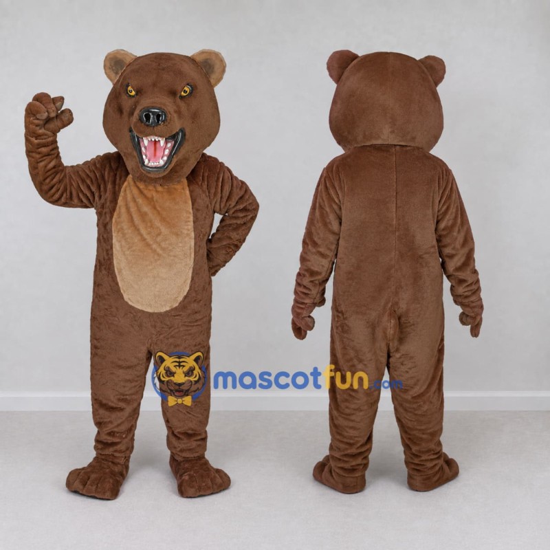 Custom Brown and Tan Bear Mascot Costume Adult Full Body Suit for Sports Events Custom Brown and Tan Bear Mascot Costume Adult Full Body Suit for Sports Events