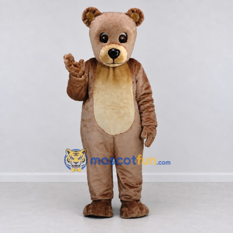 Custom Taupe and Cream Teddy Bear Mascot Costume Adult Full Body Suit for Children's Events Custom Taupe and Cream Teddy Bear Mascot Costume Adult Full Body Suit for Children's Events