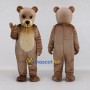 Custom Taupe and Cream Teddy Bear Mascot Costume Adult Full Body Suit for Children's Events