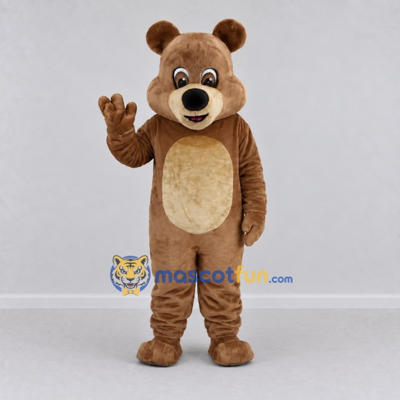 Custom Brown and Cream Bear Mascot Costume Adult Full Body Suit for School Events Custom Brown and Cream Bear Mascot Costume Adult Full Body Suit for School Events
