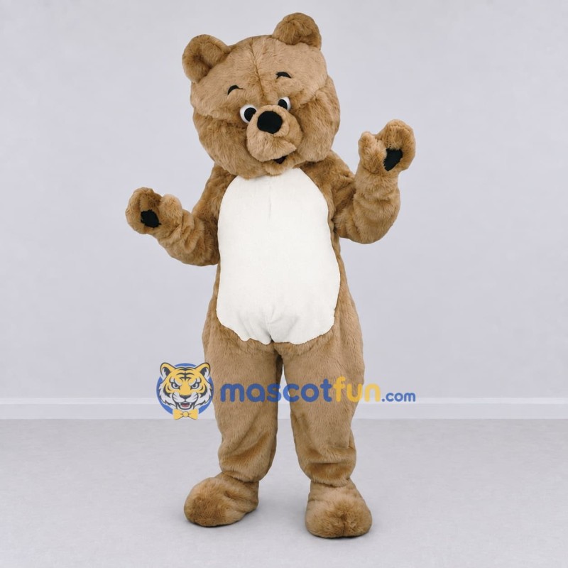 Custom Tan and White Bear Mascot Costume Adult Full Body Suit for Children's Events Custom Tan and White Bear Mascot Costume Adult Full Body Suit for Children's Events