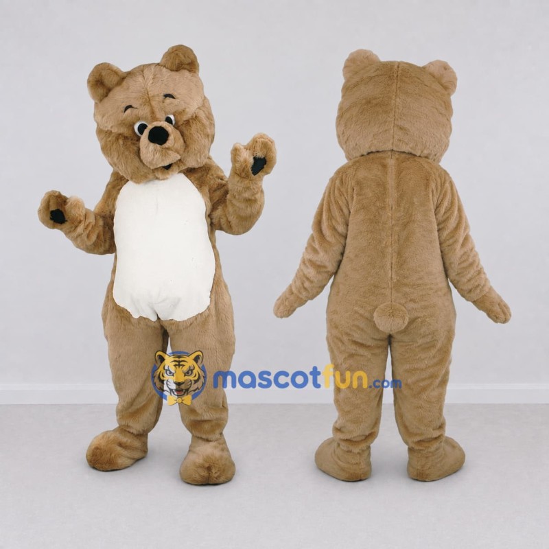 Custom Tan and White Bear Mascot Costume Adult Full Body Suit for Children's Events Custom Tan and White Bear Mascot Costume Adult Full Body Suit for Children's Events