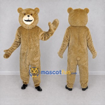 Custom Tan and Cream Teddy Bear Mascot Costume Adult Full Body Suit for Children's Events
