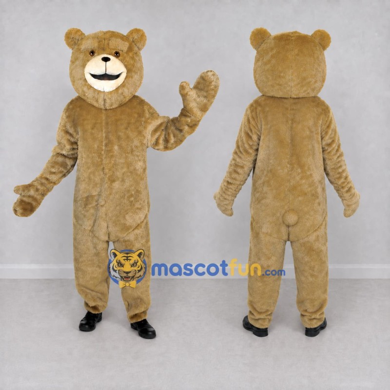 Custom Tan and Cream Teddy Bear Mascot Costume Adult Full Body Suit for Children's Events Custom Tan and Cream Teddy Bear Mascot Costume Adult Full Body Suit for Children's Events
