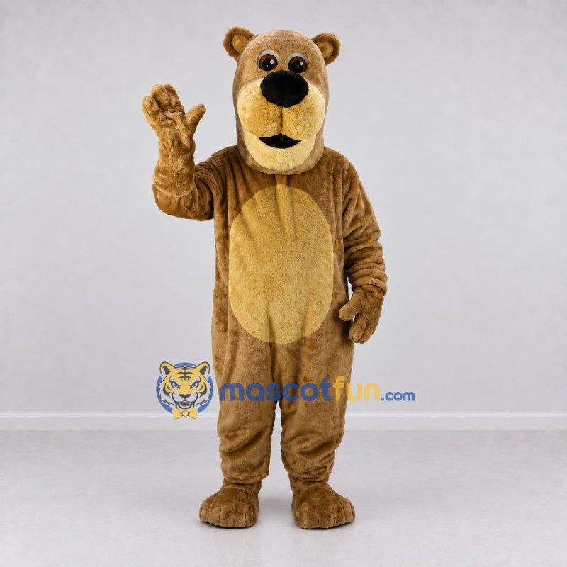 Custom Brown and Tan Bear Mascot Costume Adult Full Body Suit for School Events Custom Brown and Tan Bear Mascot Costume Adult Full Body Suit for School Events