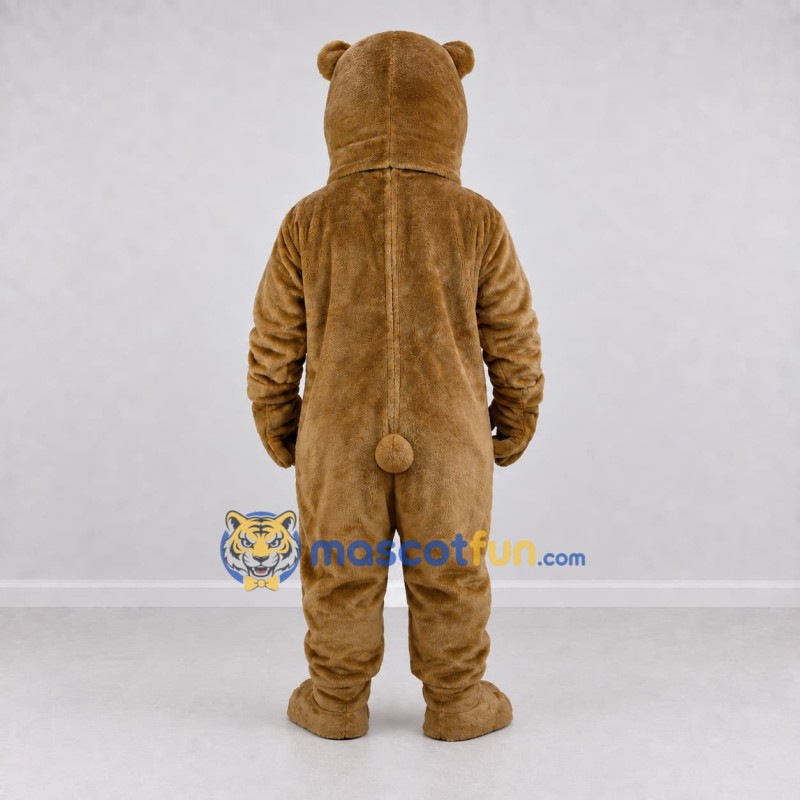 Custom Brown and Tan Bear Mascot Costume Adult Full Body Suit for School Events Custom Brown and Tan Bear Mascot Costume Adult Full Body Suit for School Events
