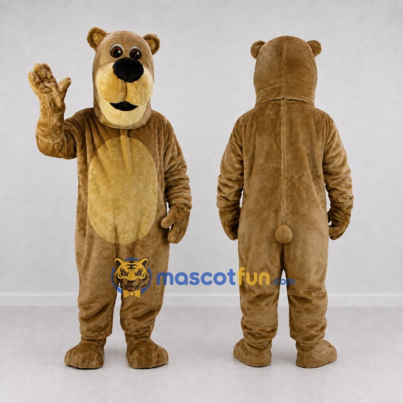 Custom Brown and Tan Bear Mascot Costume Adult Full Body Suit for School Events Custom Brown and Tan Bear Mascot Costume Adult Full Body Suit for School Events