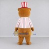 Custom Golden Brown Red and White Top Hat Bear Mascot Costume Adult Full Body Suit for Parades Custom Golden Brown Red and White Top Hat Bear Mascot Costume Adult Full Body Suit for Parades
