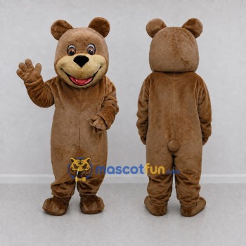 Custom Brown and Tan Teddy Bear Mascot Costume Adult Full Body Suit for Children's Events