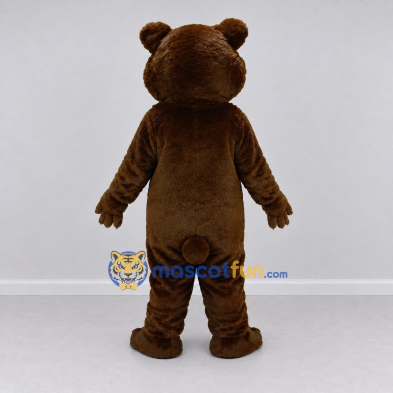 Custom Dark Brown and Cream Bear Mascot Costume Adult Full Body Suit for School Events
