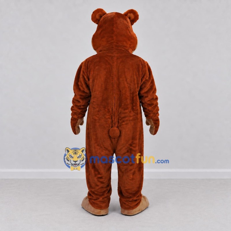 Custom Reddish Brown and Tan Bear Mascot Costume Adult Full Body Suit for Children's Events Custom Reddish Brown and Tan Bear Mascot Costume Adult Full Body Suit for Children's Events