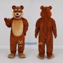 Custom Reddish Brown and Tan Bear Mascot Costume Adult Full Body Suit for Children's Events