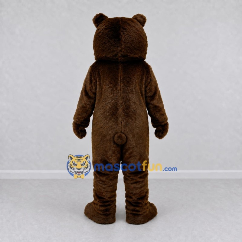 Custom Dark Brown and Cream Bear Mascot Costume Adult Full Body Suit for Sports Events